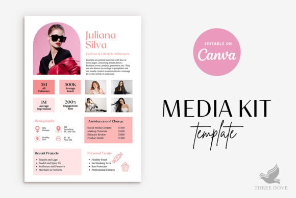 Download Pink Theme Editable Media Kit Template - Premium Resources