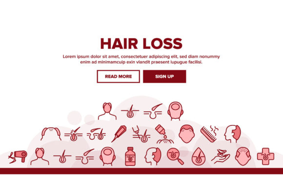 Download Hair Loss Landing Header Vector - Hair loss Collection