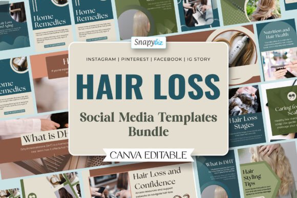 Download Hair Loss Canva Social Media Bundle - Hair loss Collection