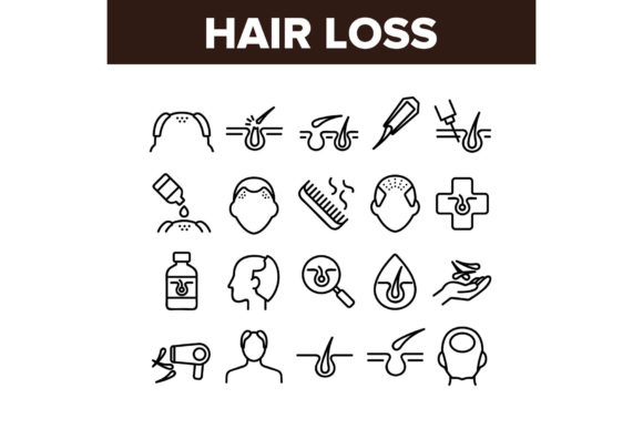 Download Hair Loss Collection Elements Icons Set - Hair loss Collection