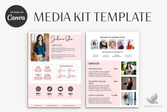 Download Editable 2 Page Media Kit Template - Premium Resources