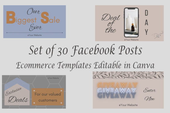 Download Facebook Templates Canva Set of 30 - Facebook template Collection