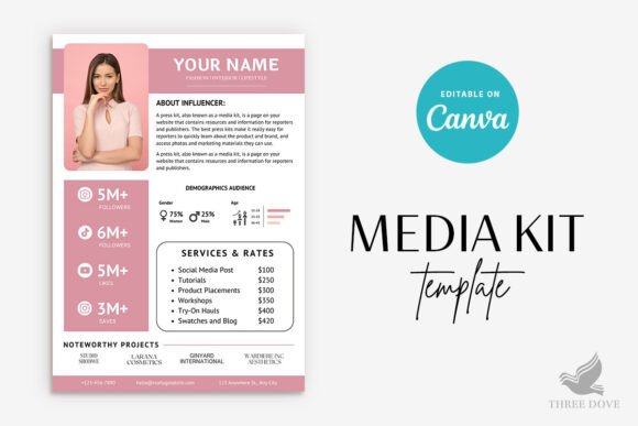 Download Pink Theme Media Kit Template - Premium Bundle