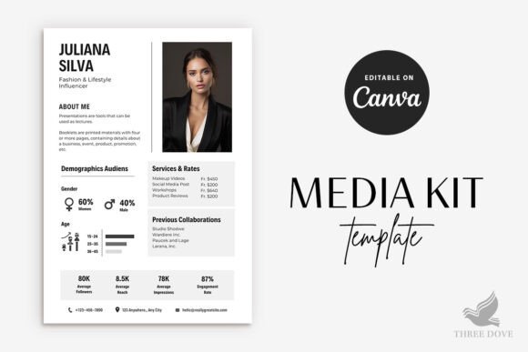 Download 1 Page Minimalist Media Kit Template - Premium Bundle